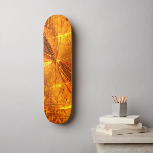 Skateboard Comb de oro abstracto (Arte de la pared)