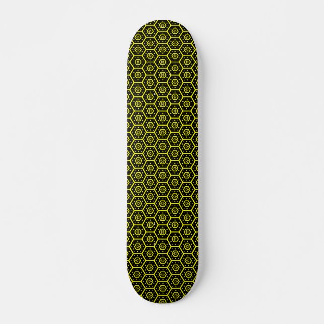 Skateboard Combo de mimbre - Negro y Amarillo (Anverso )