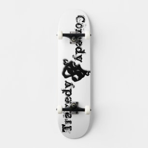 Skateboard Comedia y teatro de tragedia máscaras negro