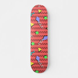 Skateboard cometas, estrellas, triángulos y líneas curvas