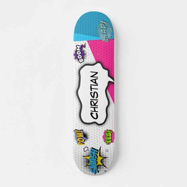 Skateboard Comic Book Art Pop Fun (Anverso )