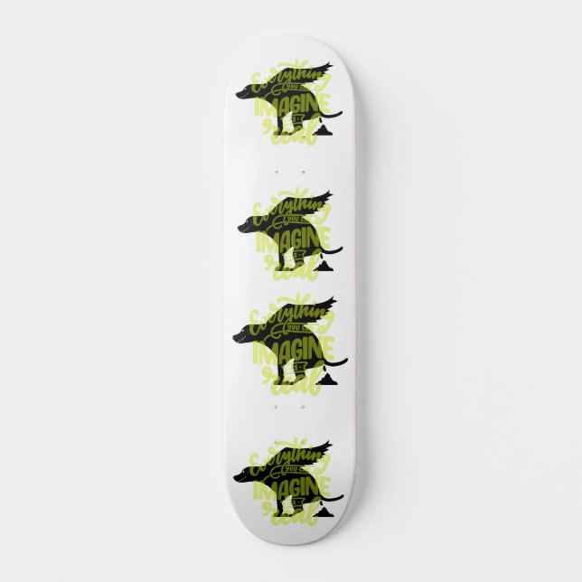 Skateboard Cómico perro volador de Pooping (Anverso)