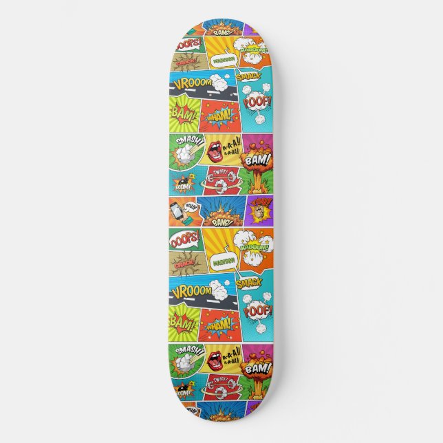 Skateboard Comics de nombres personalizados (Anverso)