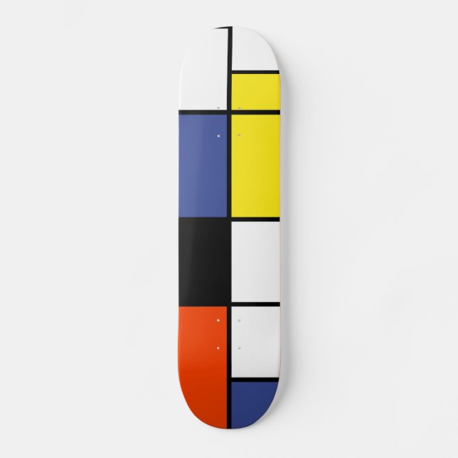 Skateboard Composición A de Piet Mondrian - Arte Moderno Abst (Anverso)