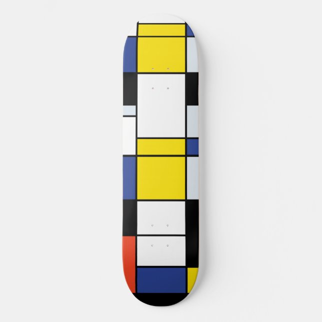 Skateboard Composición A de Piet Mondrian - Arte Moderno Abst (Anverso)