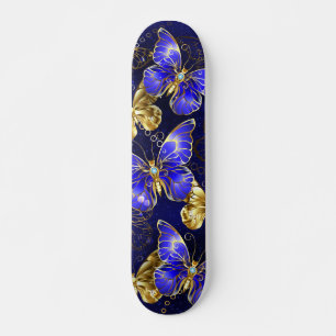 Skateboard Composición con mariposas de zafiro