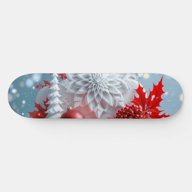Skateboard Composición de Flor de Invierno (Horz)