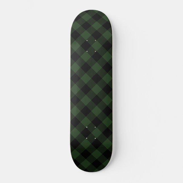 Skateboard Comprobación de búfalo Replante verde celta y negr (Anverso)