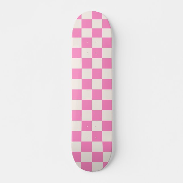 Skateboard Comprobación rosa, Patrón de tablero de cheques, r (Anverso )