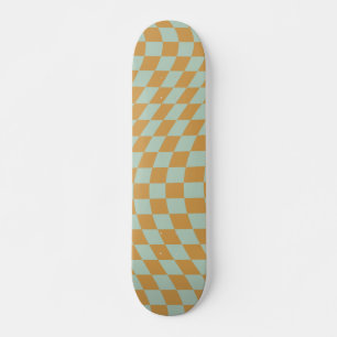 Skateboard Comprobar patrón Mint Wavy Checkerboard Checkboard