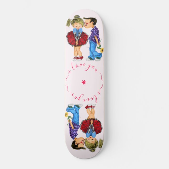 Skateboard con amor de pareja - Te amo (Anverso)