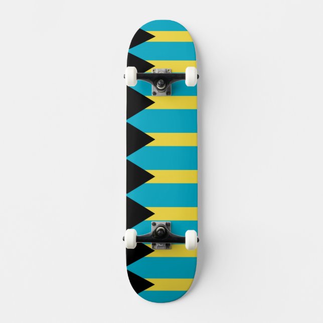 Skateboard con bandera de Bahamas (Anverso)