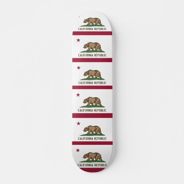 Skateboard con bandera de California (Anverso )