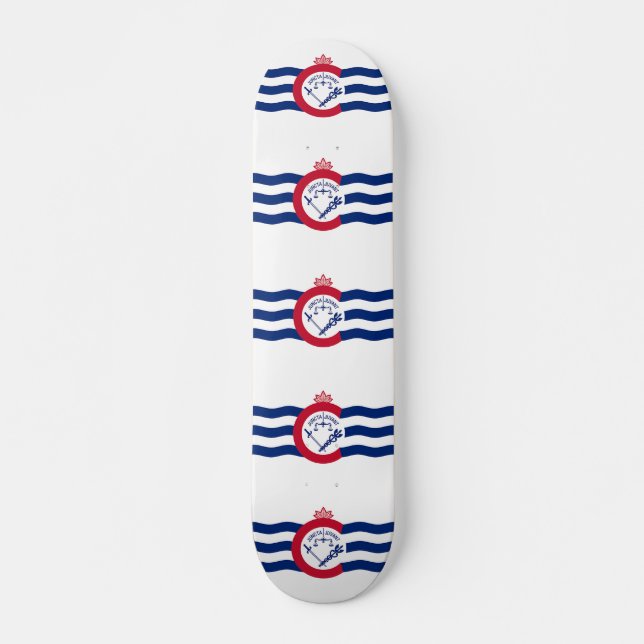 Skateboard con bandera de Cincinnati, Ohio, Estado (Anverso )