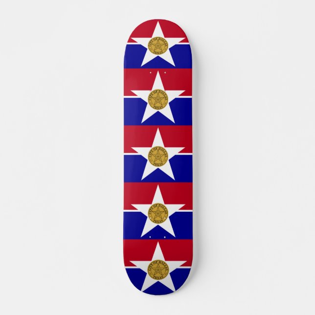 Skateboard con bandera de Dallas, Estados Unidos (Anverso )