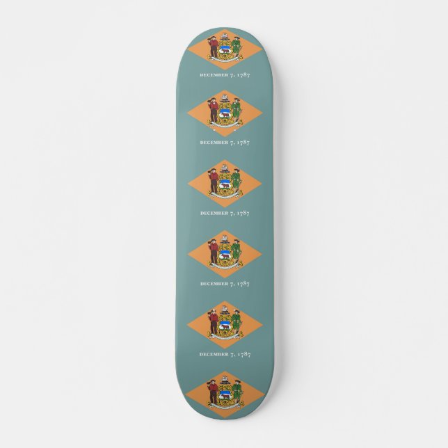 Skateboard con bandera de Delaware (Anverso )