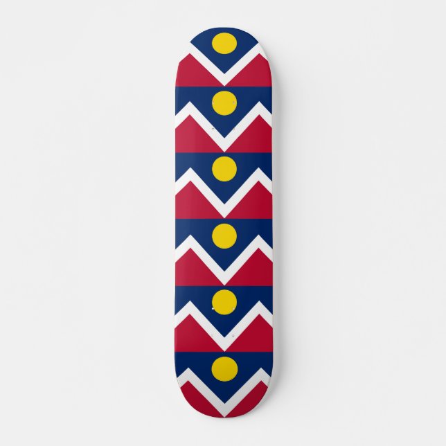 Skateboard con bandera de Denver, Colorado (Anverso )