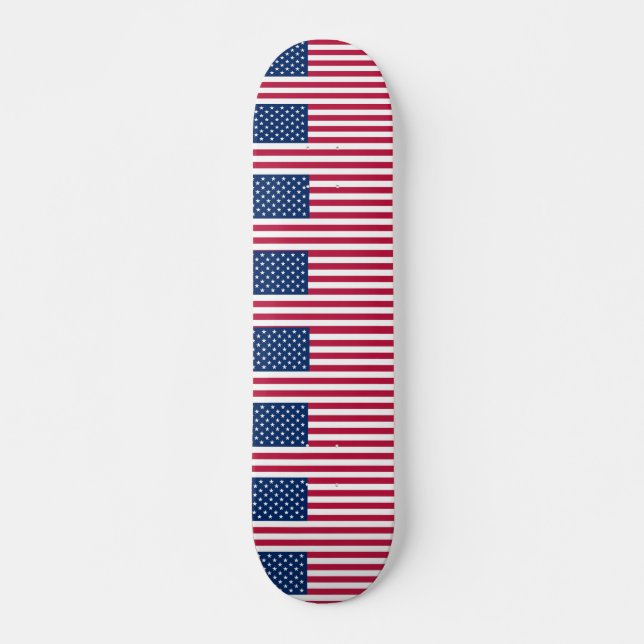 Skateboard con bandera de Estados Unidos (Anverso )