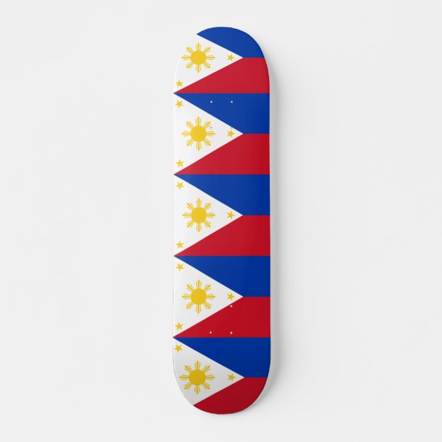 Skateboard con bandera de Filipinas (Anverso )