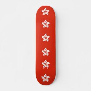 Skateboard con bandera de Hong Kong, China