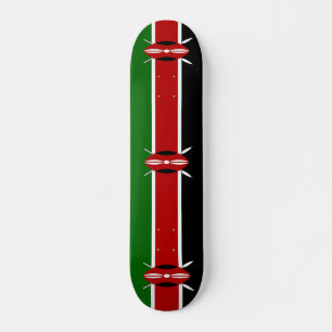 Skateboard con bandera de Kenia