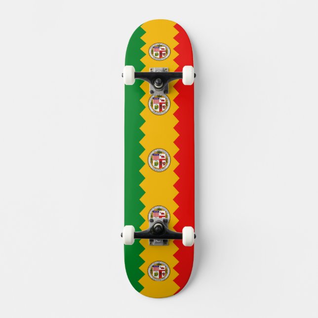 Skateboard con bandera de La Ciudad de Los Ángeles (Anverso)