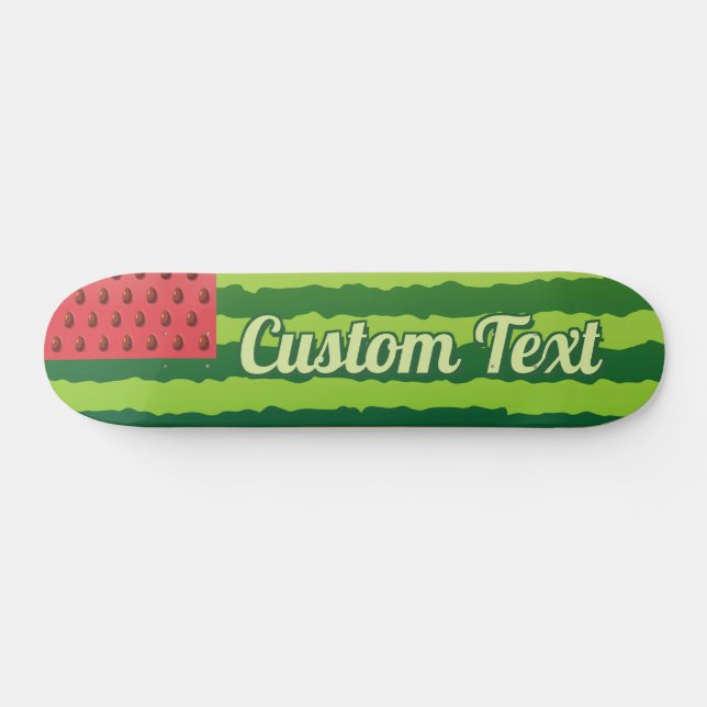 Skateboard con bandera de la sandía (Horz)