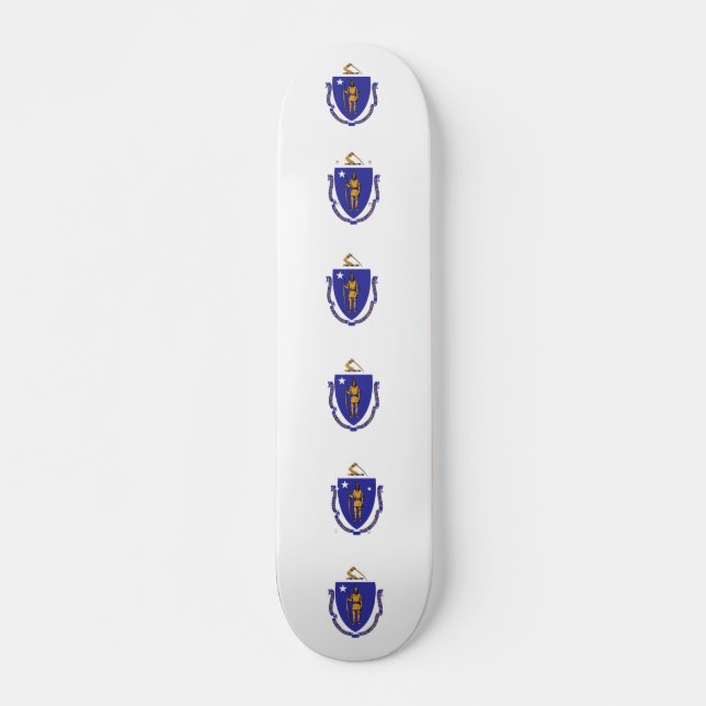 Skateboard con bandera de Massachusetts (Anverso )
