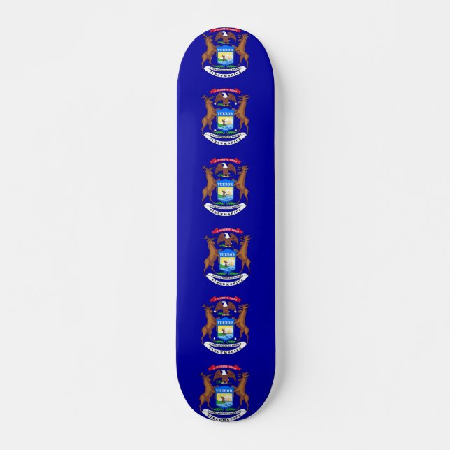 Skateboard con bandera de Michigan (Anverso )