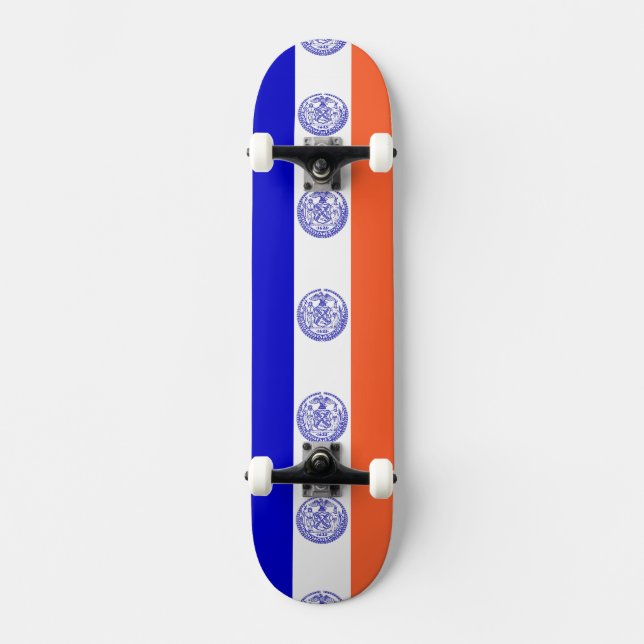 Skateboard con bandera de Nueva York (Anverso)