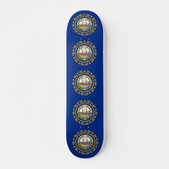 Skateboard con bandera de Nuevo Hampshire (Anverso )