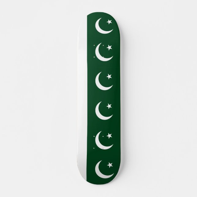 Skateboard con bandera de Pakistán (Anverso )