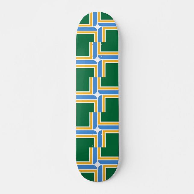 Skateboard con bandera de Portland, Oregon, EE.UU. (Anverso )