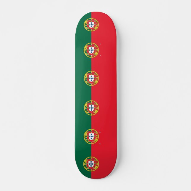 Skateboard con bandera de Portugal (Anverso )