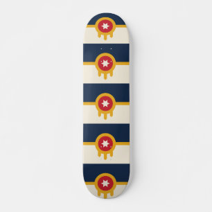 Skateboard con bandera de Tulsa, Oklahoma
