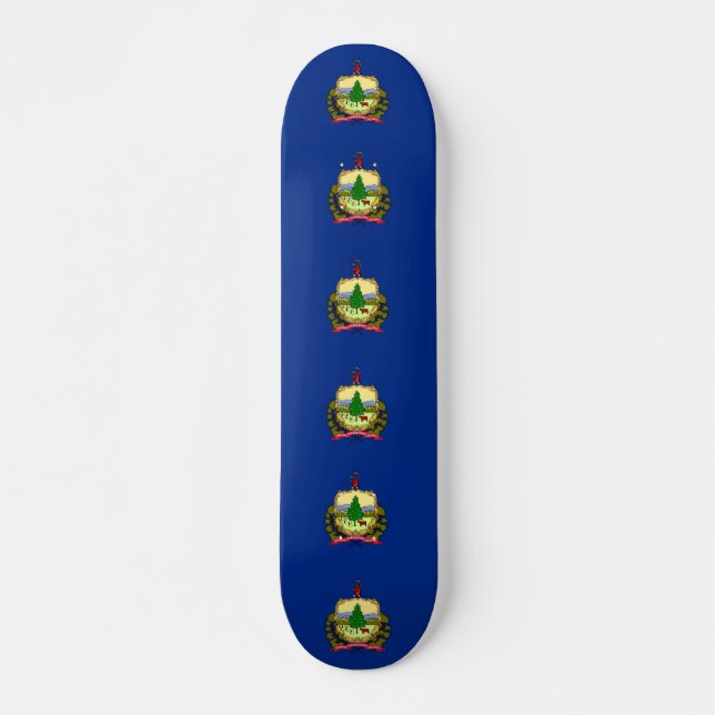 Skateboard con bandera de Vermont (Anverso )