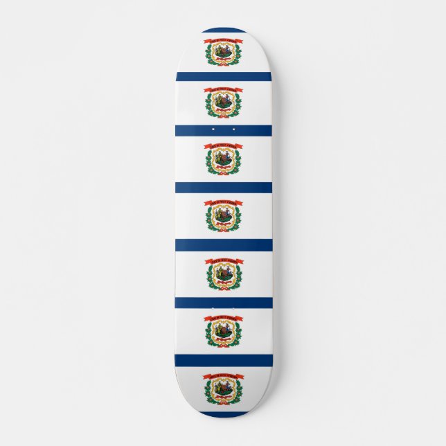 Skateboard con bandera de Virginia Occidental (Anverso )
