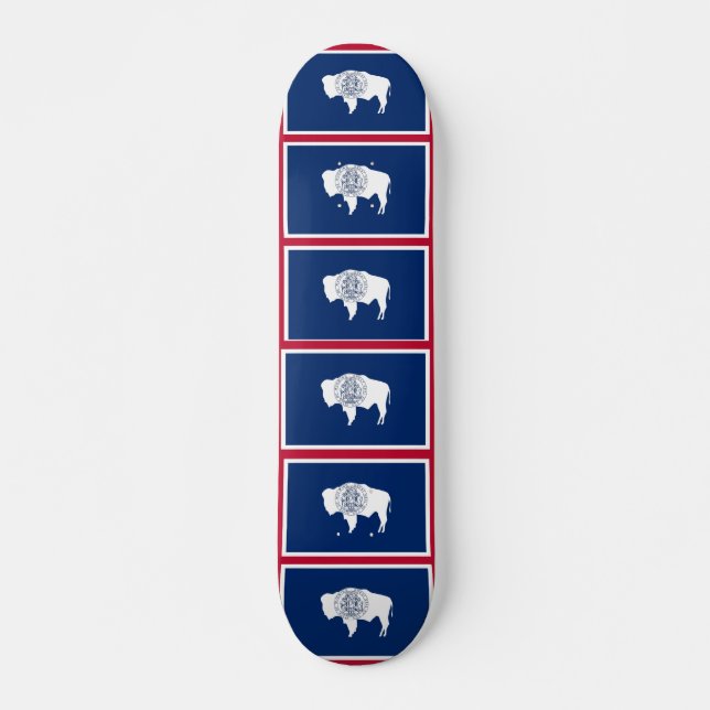 Skateboard con bandera de Wyoming (Anverso )