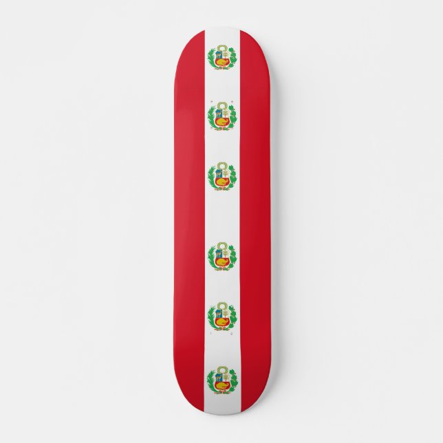 Skateboard con bandera del Perú (Anverso )