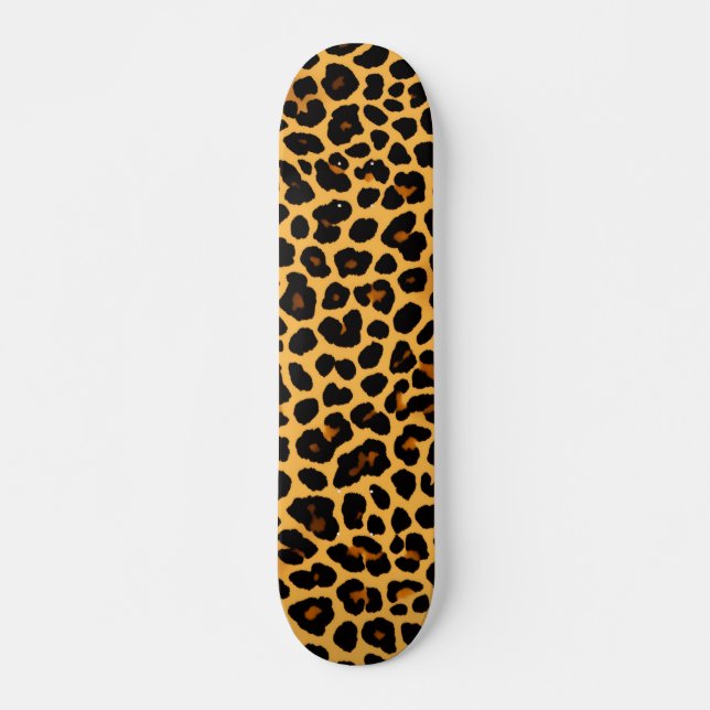 Skateboard con diseño de Cheetah de cuero negrita (Anverso )