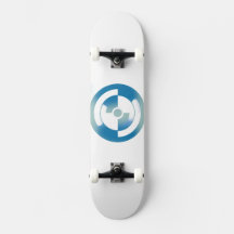 Skateboard con diseño de círculos abstractos