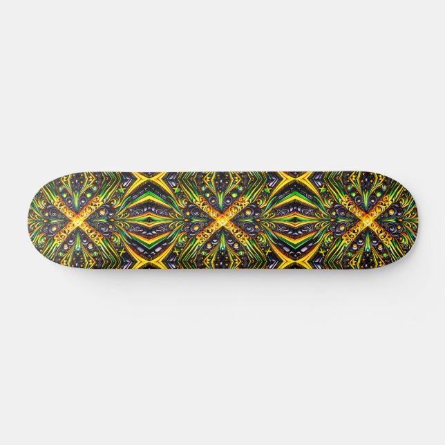 Skateboard con diseño de colores jamaiquinos (Horz)
