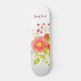 Skateboard con flores de verano