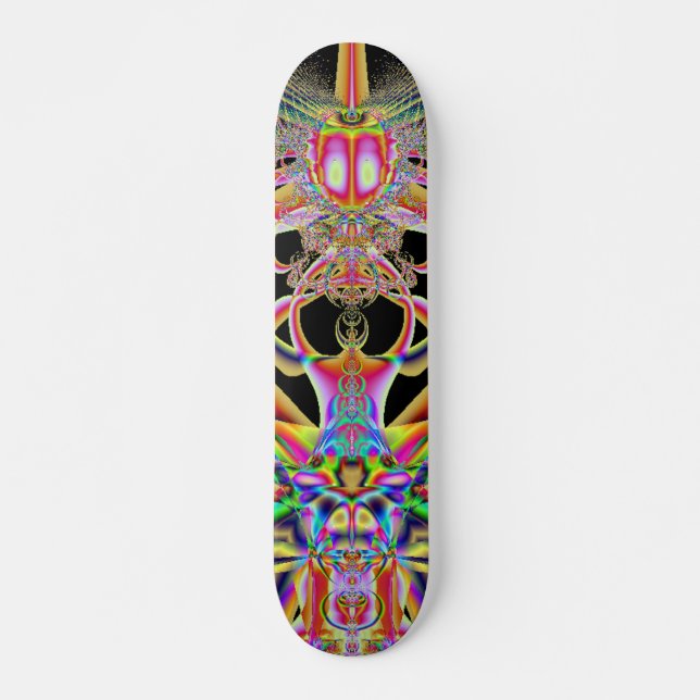 Skateboard con la imagen fractal de "Atomic Beatle (Anverso )