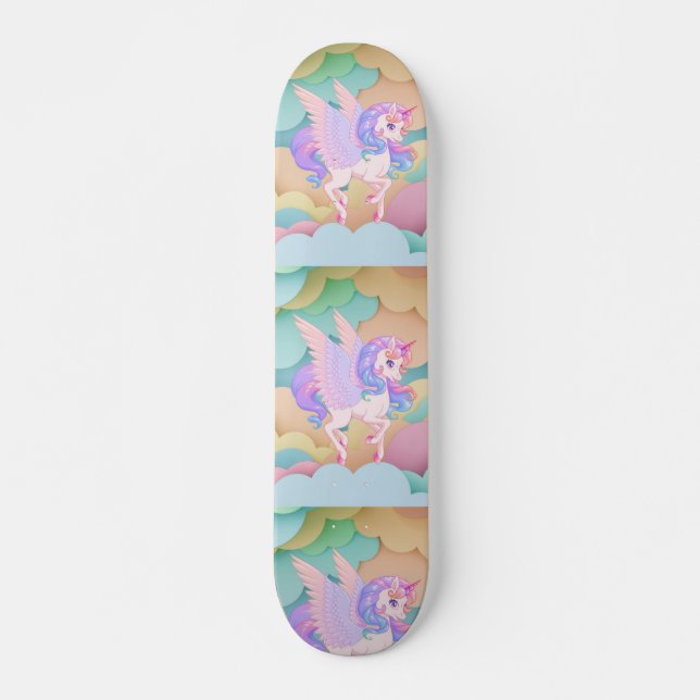 Skateboard con unicornios (Anverso )