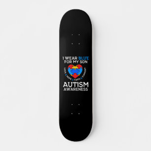 Skateboard Conciencia De Autismo Que Llevo Azul Para Mi Hijo