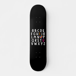 Skateboard Conciencia del autismo Alfabetización tipográfic