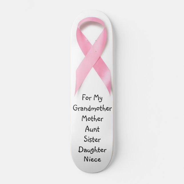 SKATEBOARD CONCIENCIA ROSADA DEL CÁNCER DE PECHO DE LA CINTA: (Anverso)