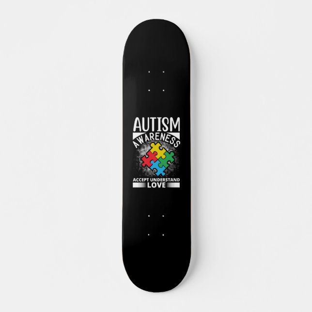 Skateboard Conciencia sobre el autismo aceptar entender el am (Anverso )