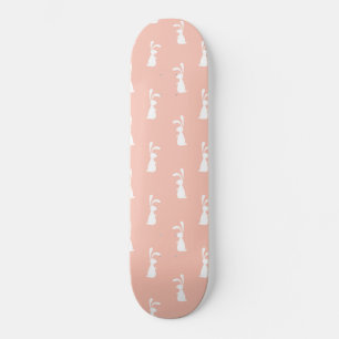 Skateboard Conejo Blanco Feliz Pascua Chica Rosa Pastel Prima